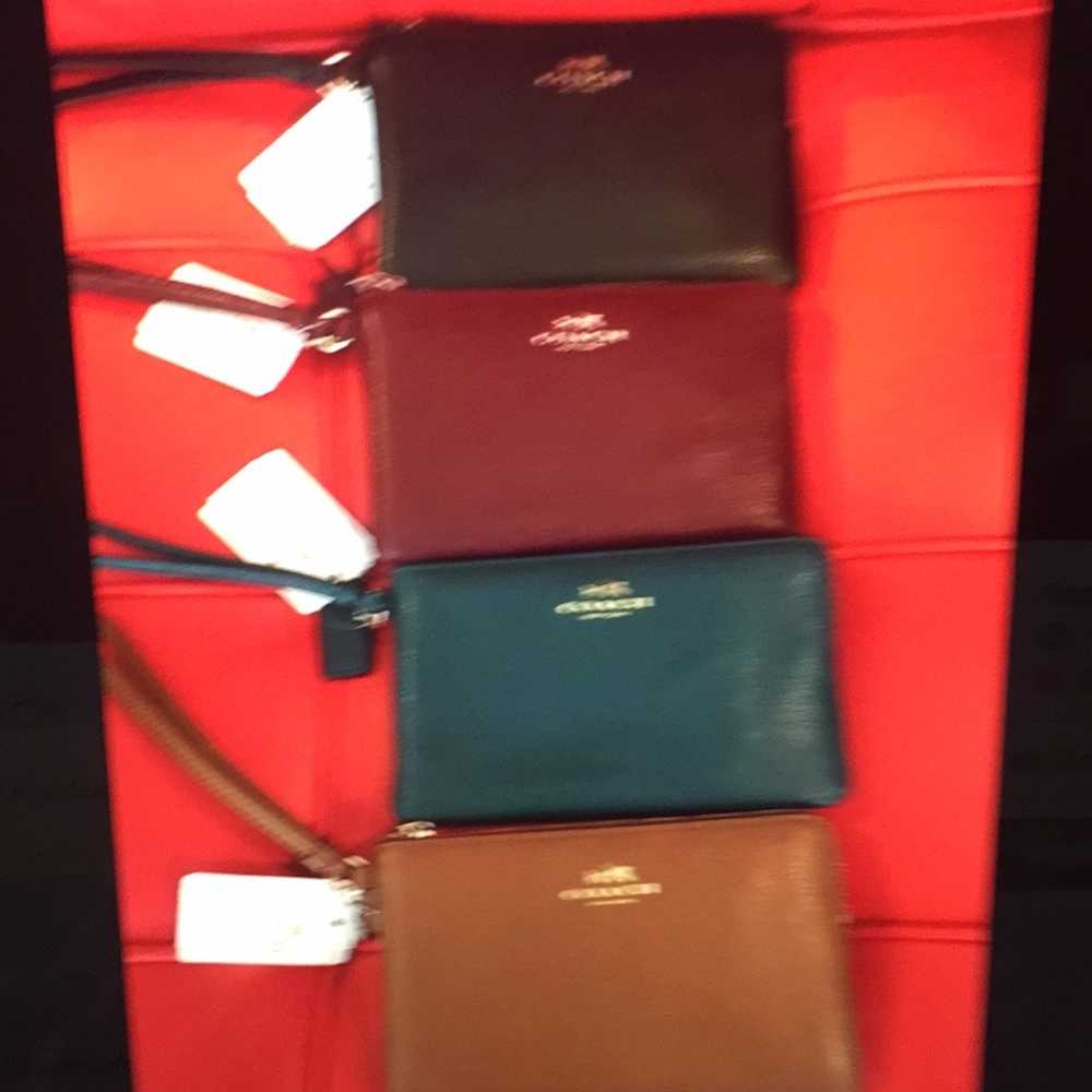 AUTHENTIC COACH SMALL WRISTLET CROSSGRAIN LEATHER